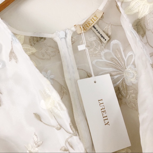 Lurelly Embroidered 3D Floral Mini Diana Dress - Picture 3 of 8